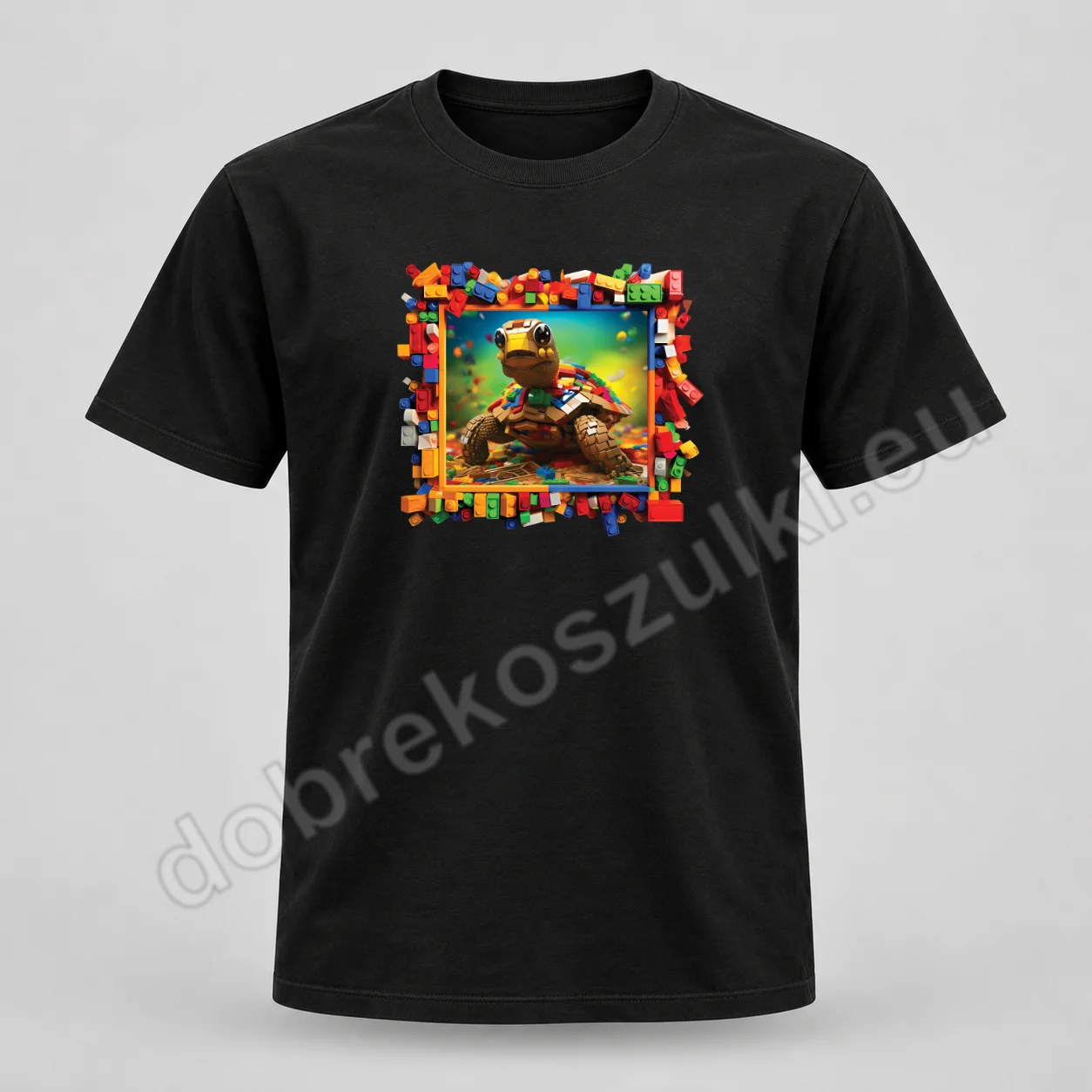 koszulka – żółw z klocków lego